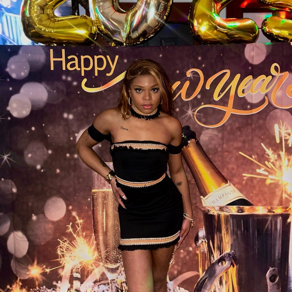 Gold African Choker Mini Dress